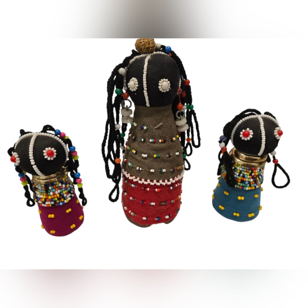 South African Ndebele Dolls -‎ Lot of 3